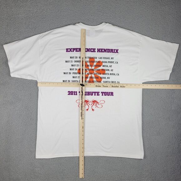 Jimi Hendrix Experience Shirt Mens 2XL 2011 Tribute Tour Deadstock Gildan - Picture 11 of 13